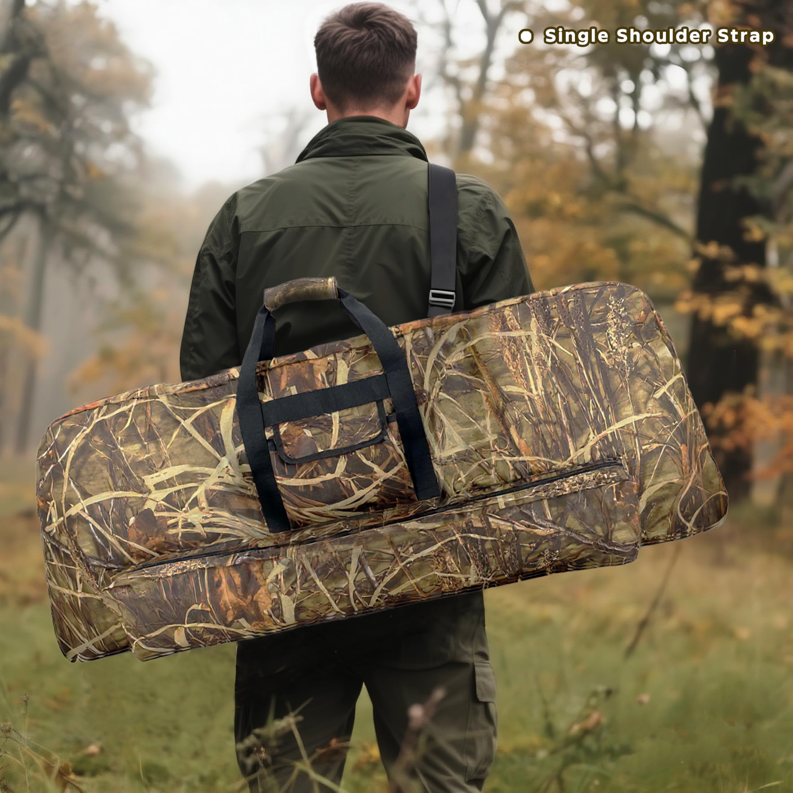 Silfrae bow case adjustable shoulder strap close-up for easy carrying