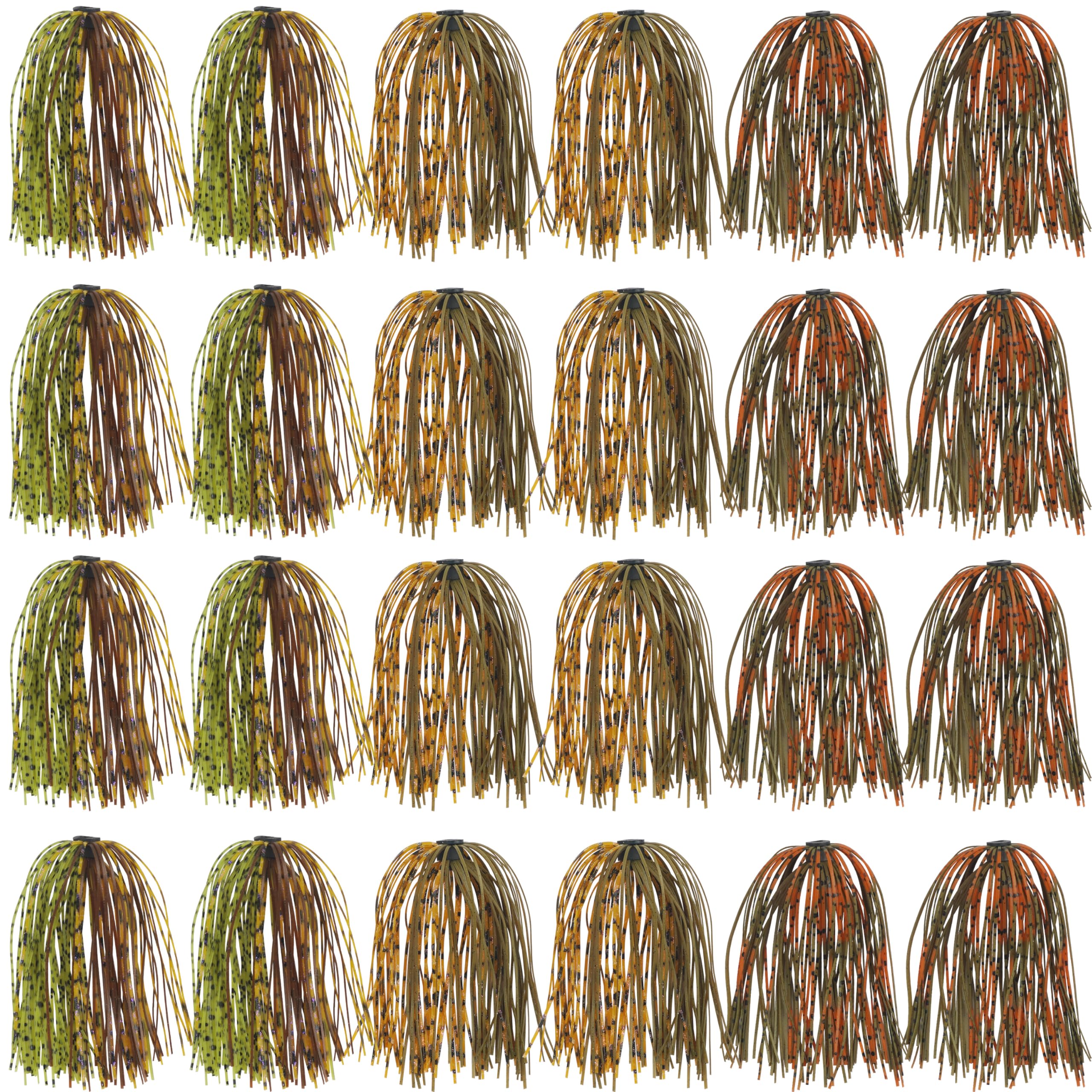 Silicone jig skirts for spinnerbait lures - 24 bundles, 40 strands each