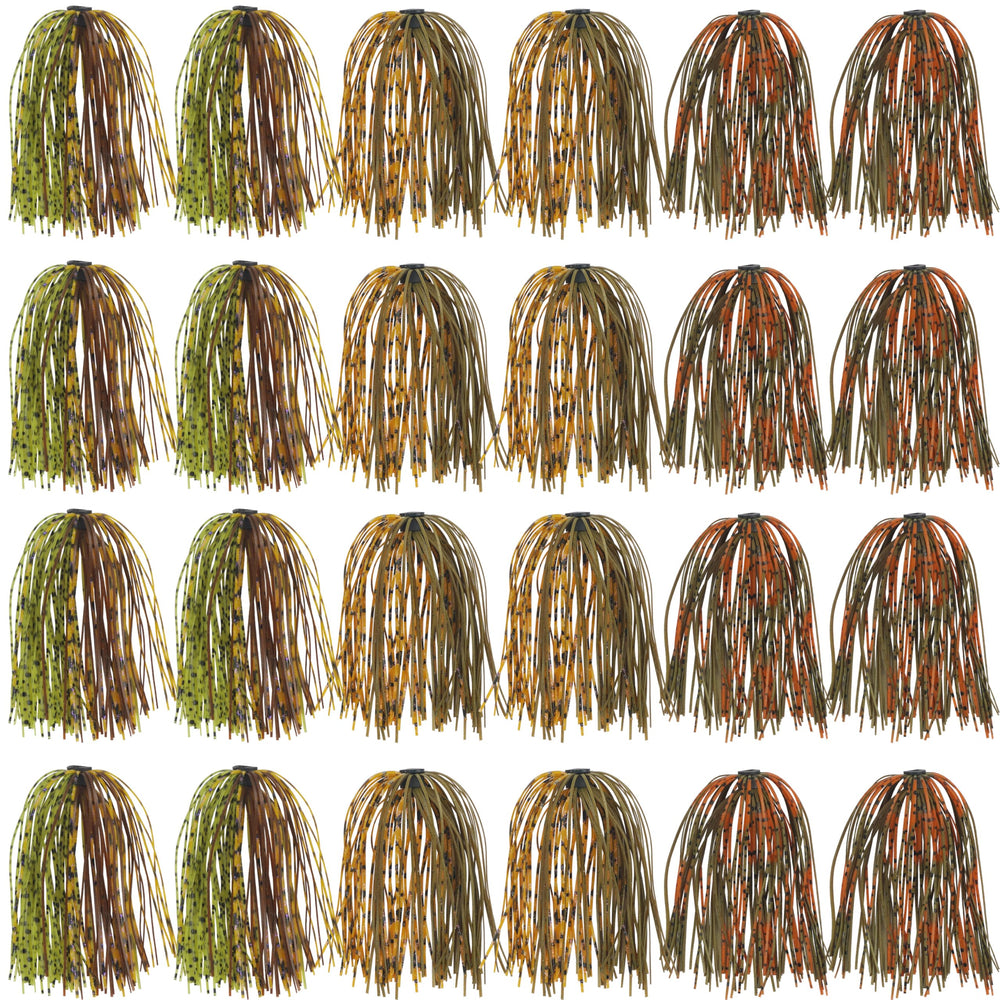 Silicone jig skirts for spinnerbait lures - 24 bundles, 40 strands each