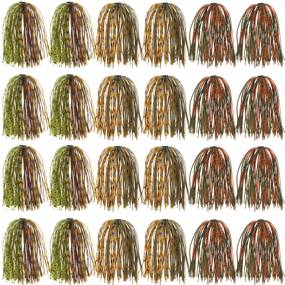 Silicone jig skirts for spinnerbait lures - 24 bundles, 40 strands each