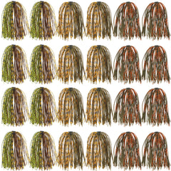Silicone jig skirts for spinnerbait lures - 24 bundles, 40 strands each