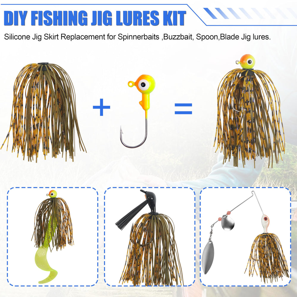 3 color bundles of spinnerbait skirts included