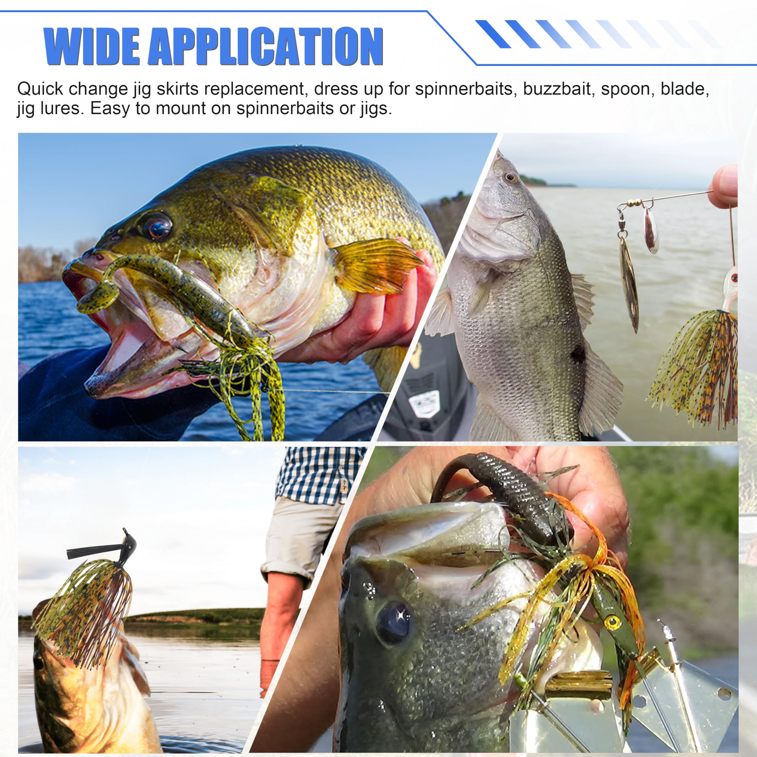 Wide application jig skirts for various lures