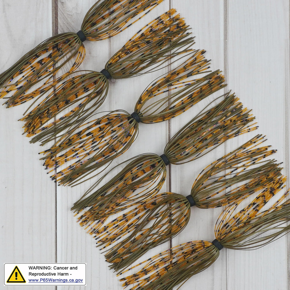 Largemouth bass and crappie fishing with silicone jig skirts