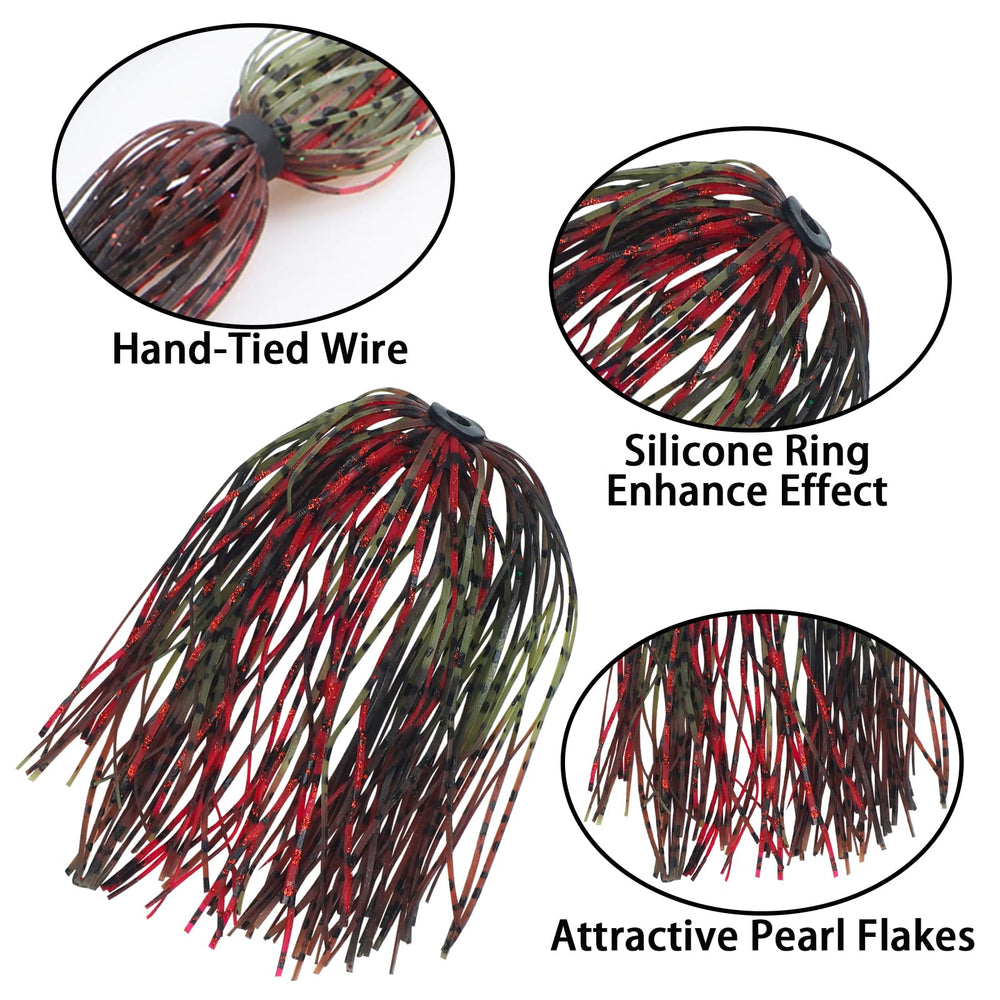 Close-up of silicone jig skirt strands