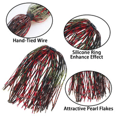 Close-up of silicone jig skirt strands