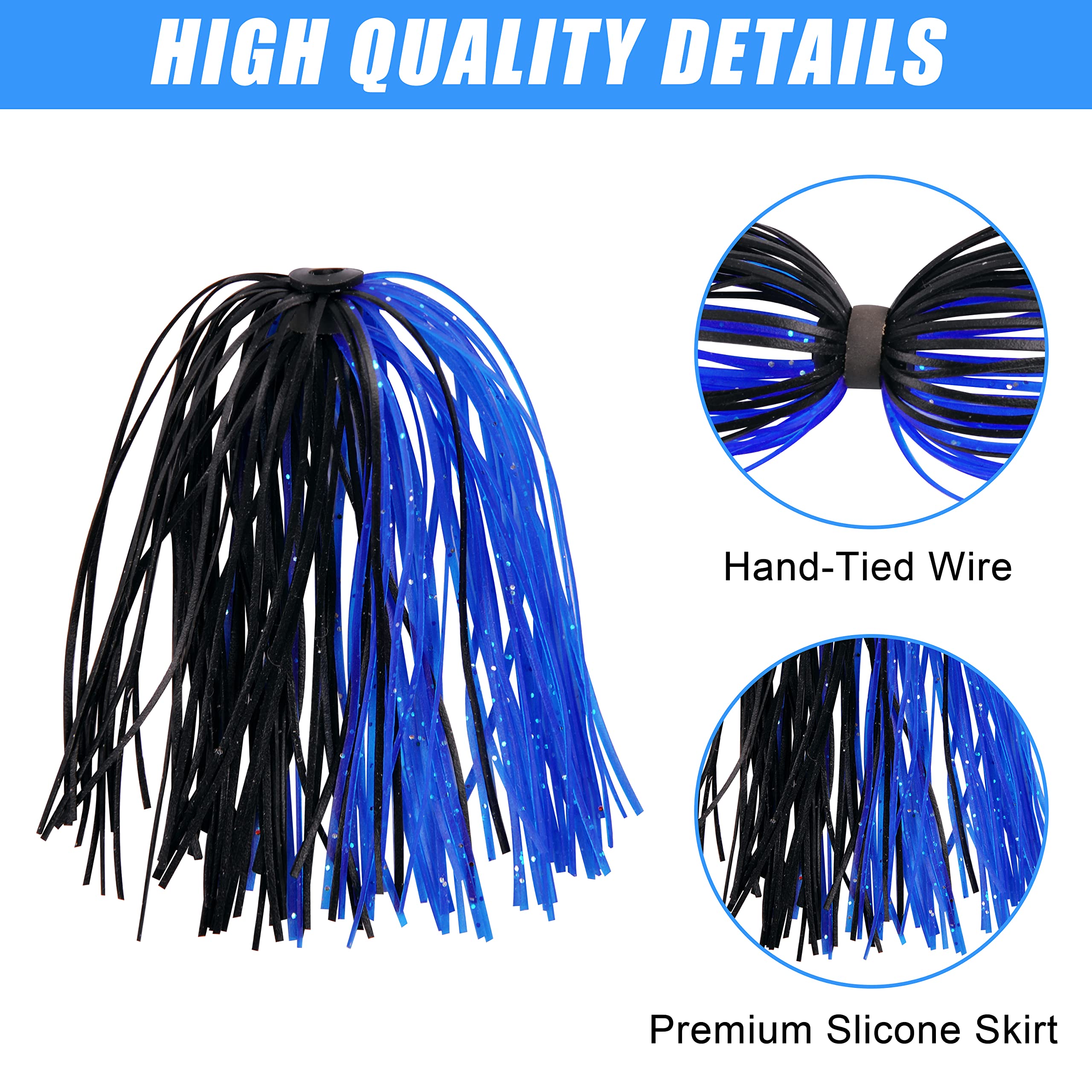 Close-up of 50-strand silicone jig skirts bundle