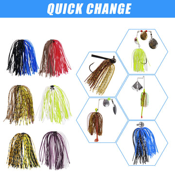 Quick-change skirts for spinnerbait and bass jigs