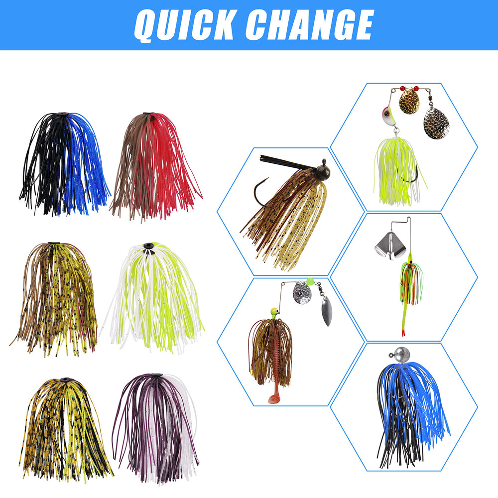 Quick-change skirts for spinnerbait and bass jigs