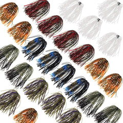 Silicone jig skirts for bass fishing, 50 strands per bundle in 12-bundle pack