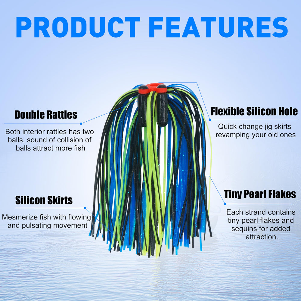 Close-up of silicone strands with pearl flakes for attraction