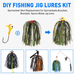 Jig skirts showing double tube rattles inside