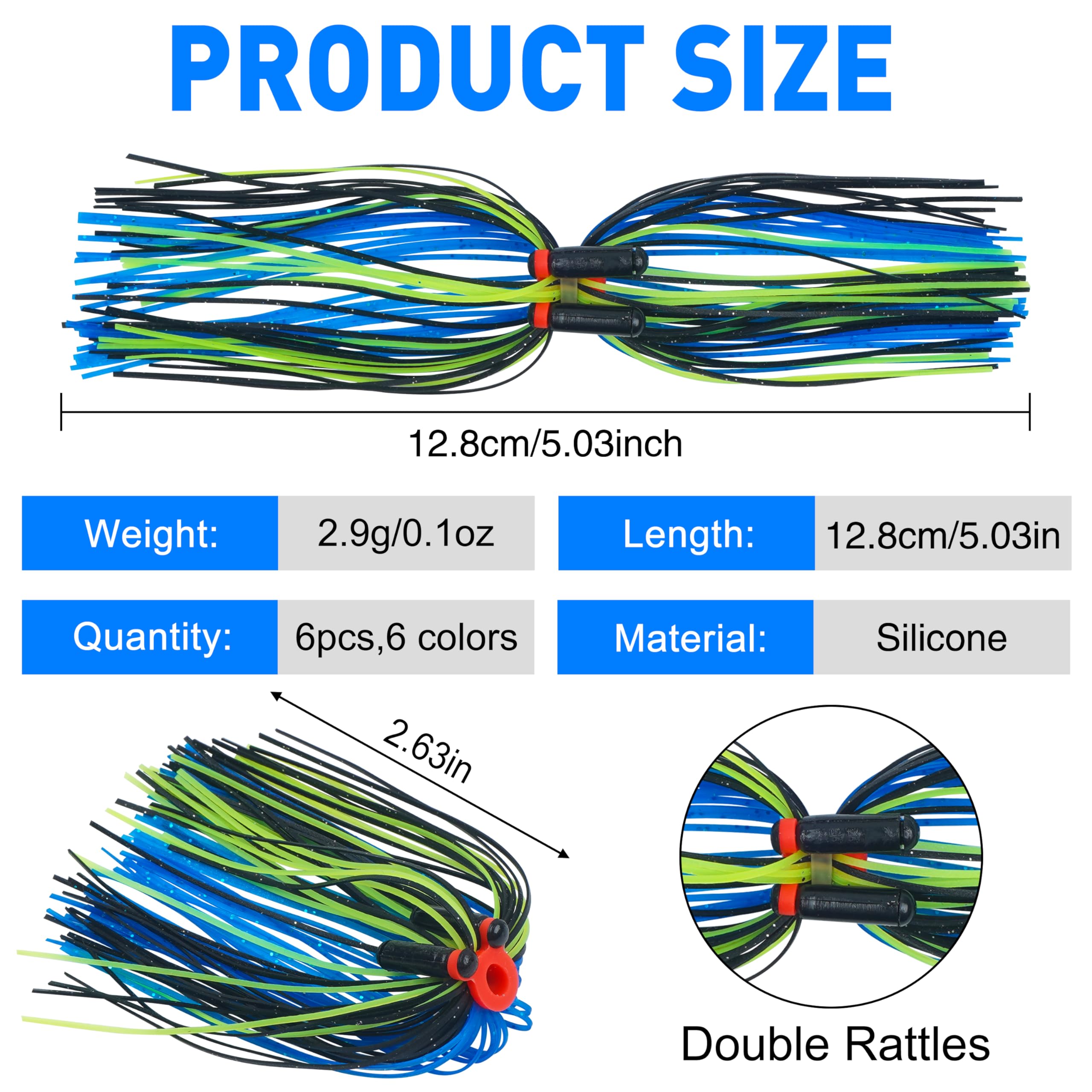 Jig skirt in action imitating natural grass