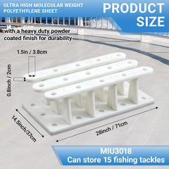 Silipull 15-slots rod storage highlights tangle-free organization on deck.