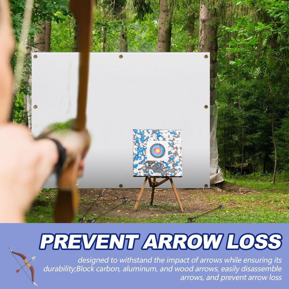 Silipull heavy-duty fiber cloth backstop withstands arrows up to 45 lbs.