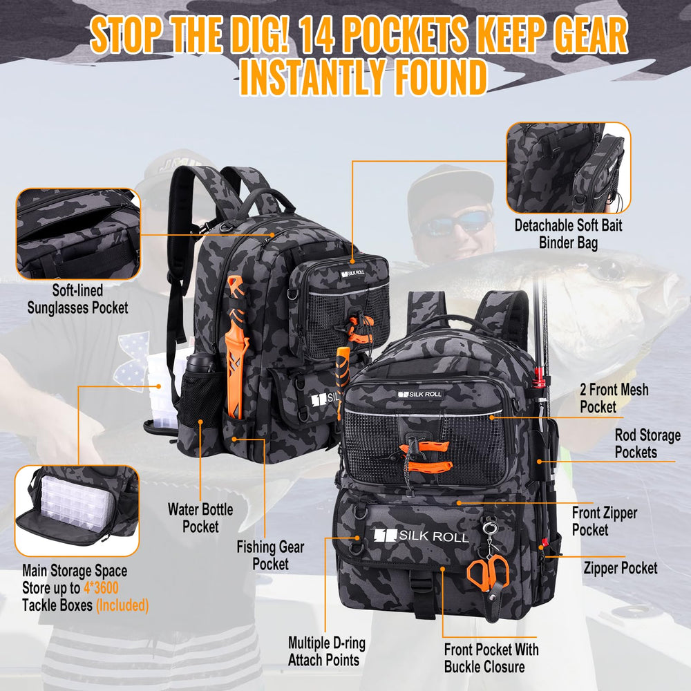 Lower compartment holding four 3600-size tackle boxes