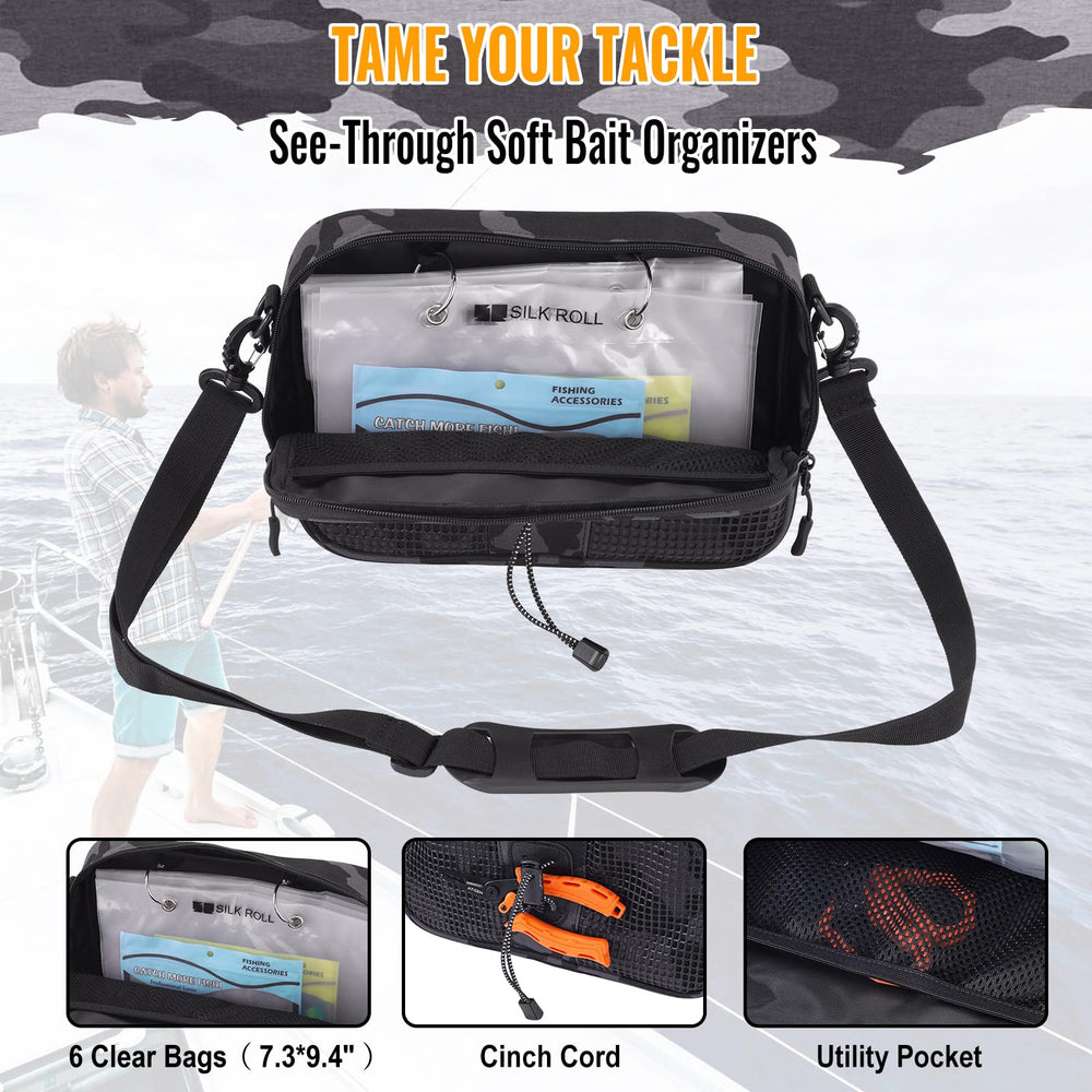 Built-in rod holder on SILK ROLL 50L backpack