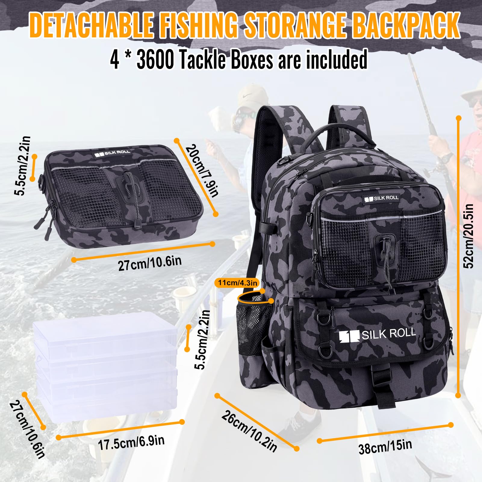 SILK ROLL soft-bait binder tackle bag with six sleeves for quick lure identification.