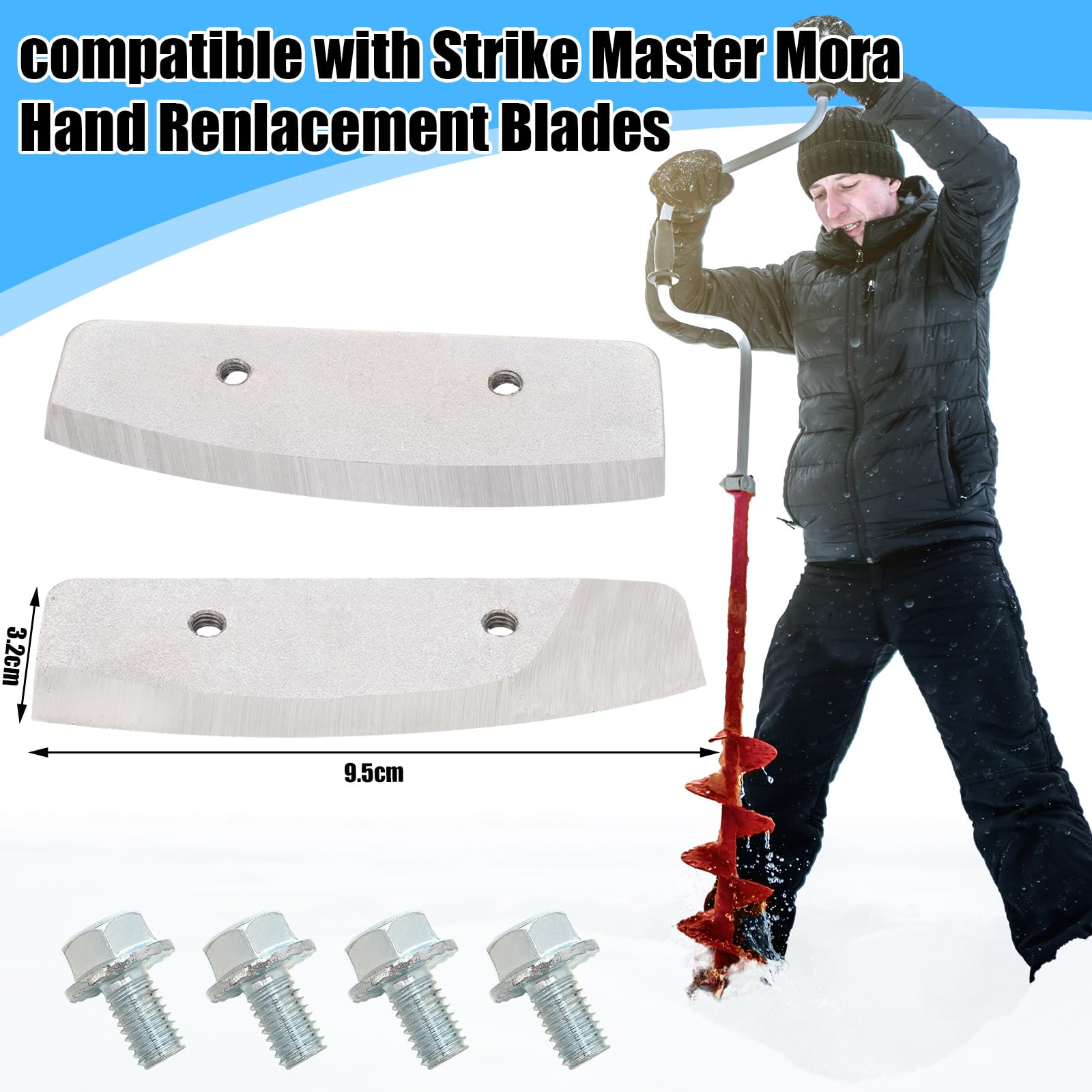 Silkfly easy replacement blades fit compatible augers without tools.