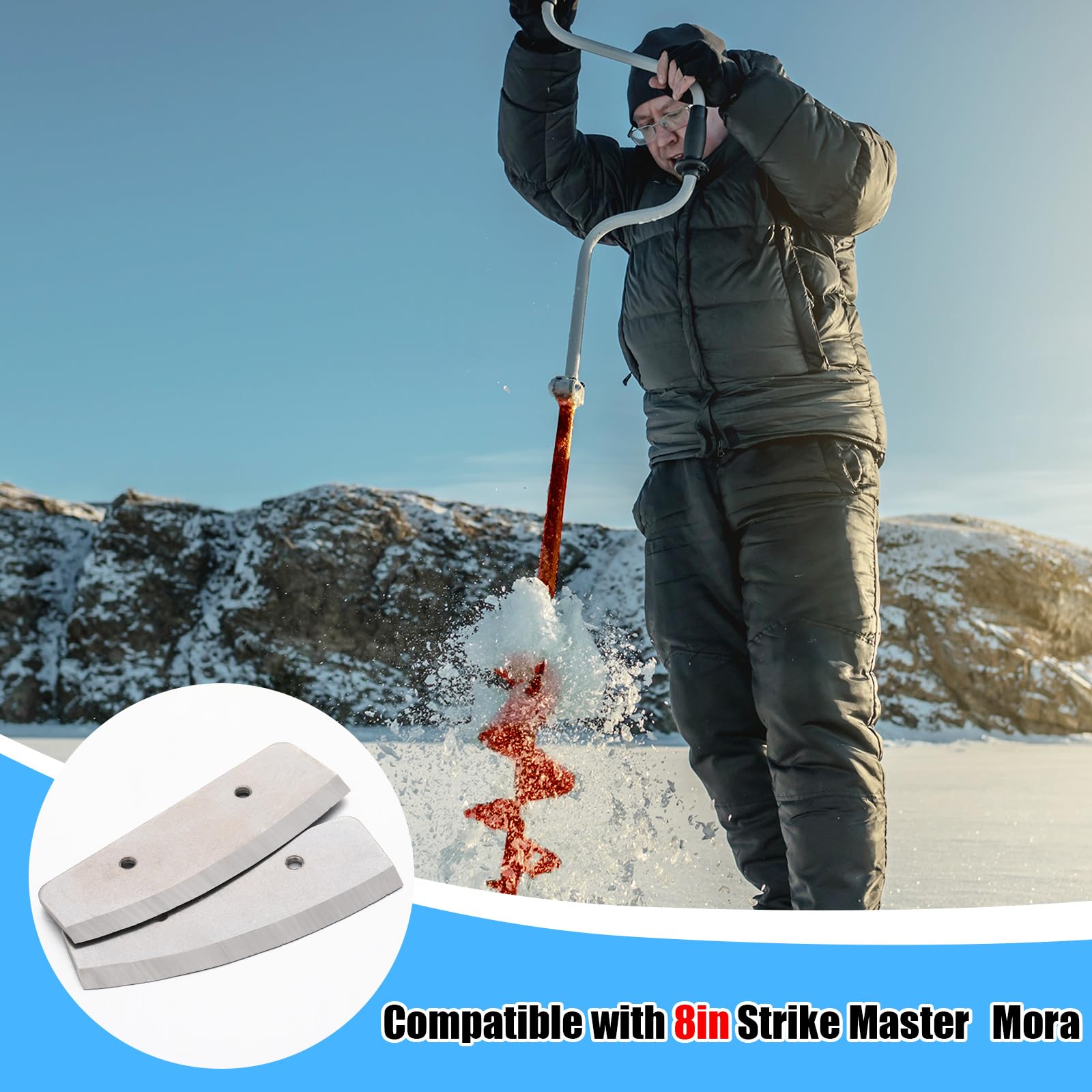 Silkfly precision-machined ice auger blade delivers consistent drilling performance.