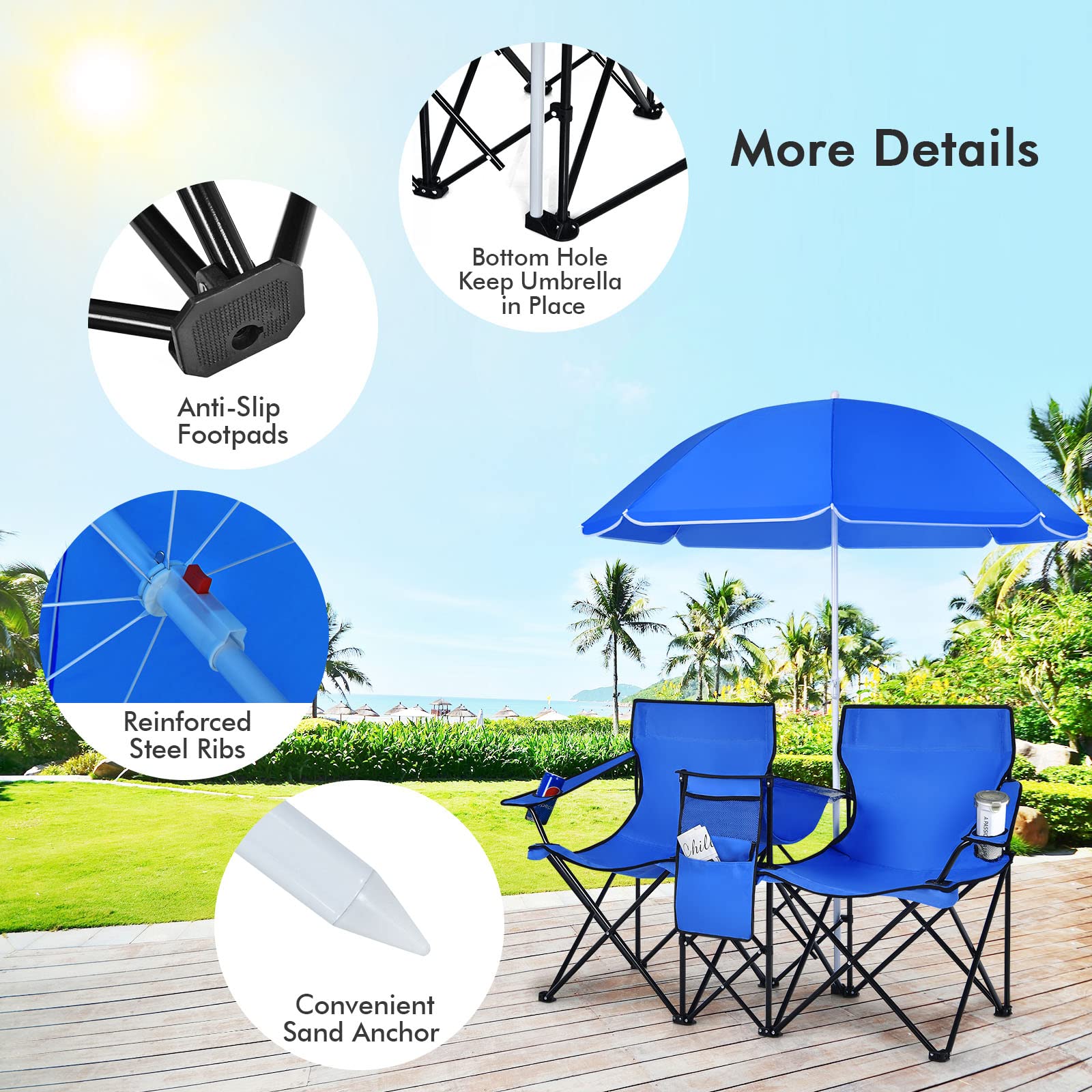 SILKYDRY beach and camping setup offers versatile two-person seating.