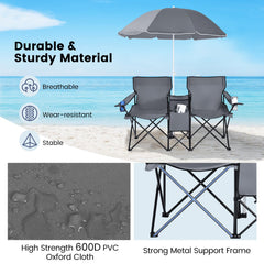 SILKYDRY chair includes cup holders for convenient beverage placement.