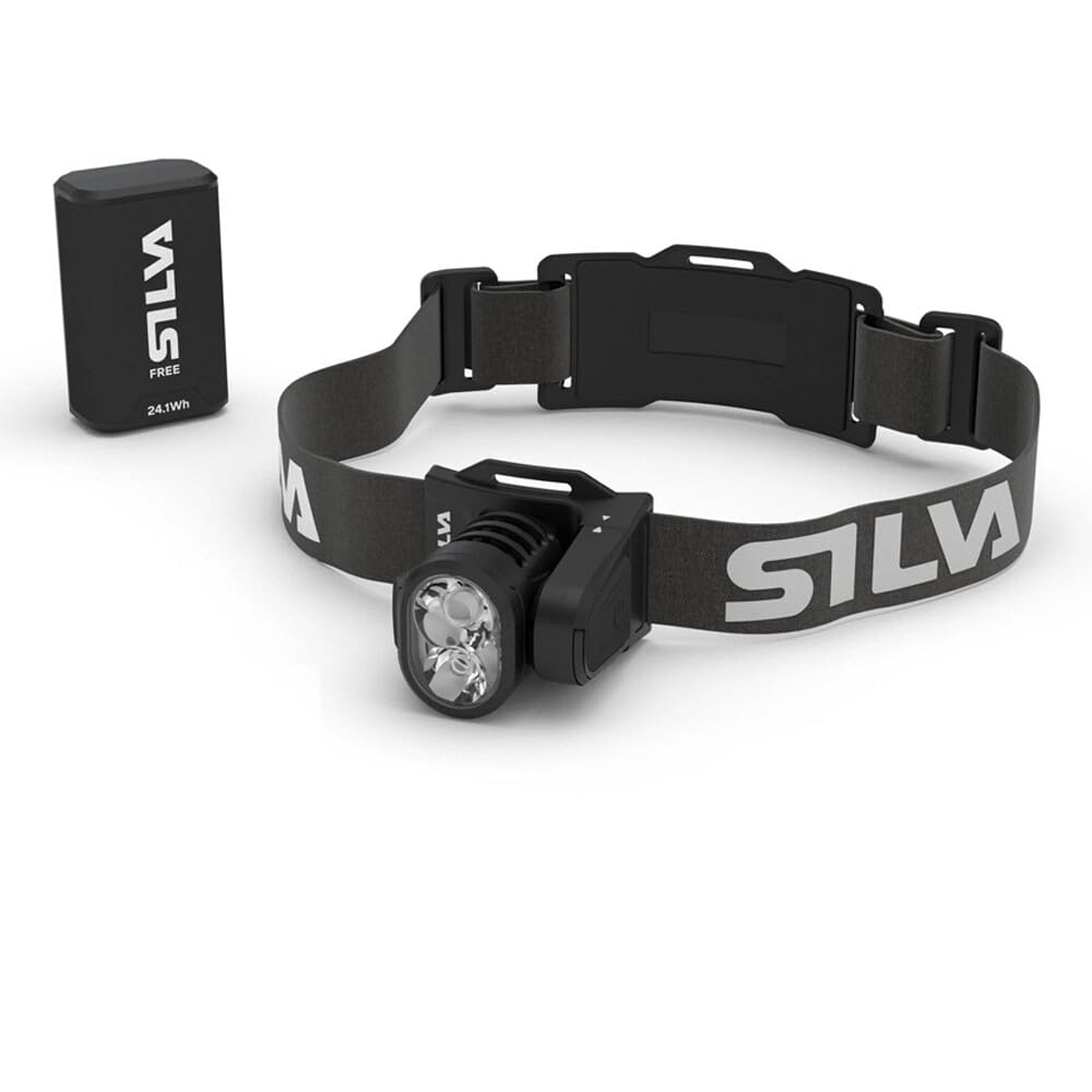 Silva Free 3000 headlamp front view shows compact, bright performance for night runs.