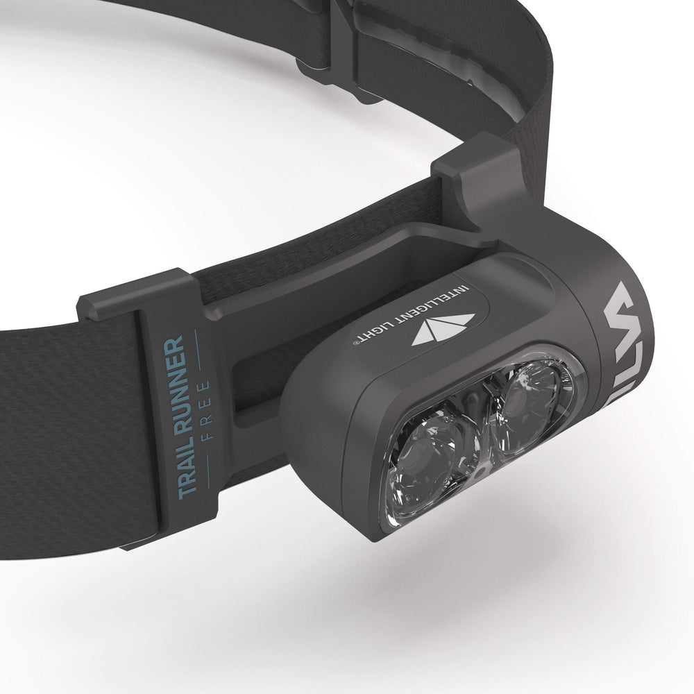 Silva Headlamp Free H 37808 worn on head during dusk runs.