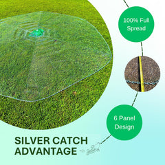 Silver Catch cast net 6-panel design delivers wider spread for better coverage