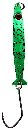 Silver Horde Coho Killer Glow Green Spatter Back lure with ultra-realistic 3D eye for aggressive strikes