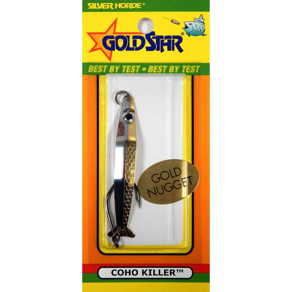Silver Horde Coho Killer Spoon 3in lure for trolling with lifelike eye and fluttering action.