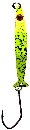 Silver Horde Coho Killer Spoon with ultrarealistic 3D eye and glow chartreuse back to trigger strikes