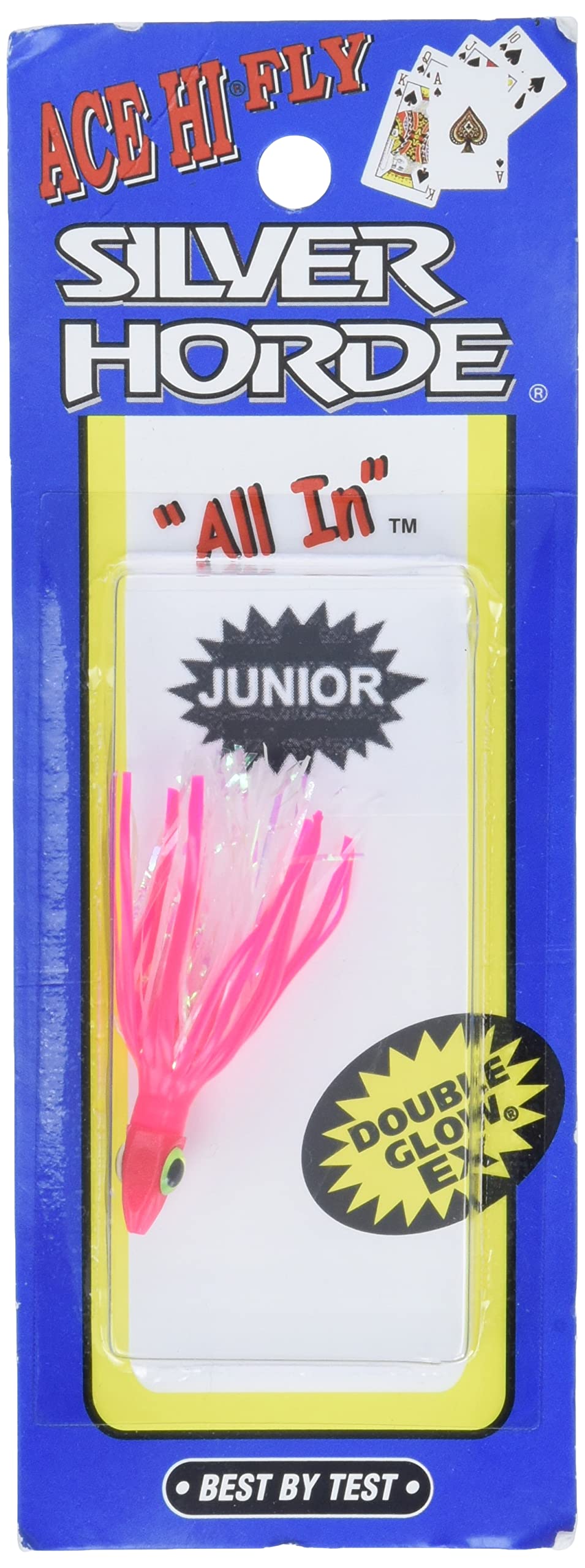 Silver Horde Junior Ace Hi Fly Glow Pink lure glistening under water surface