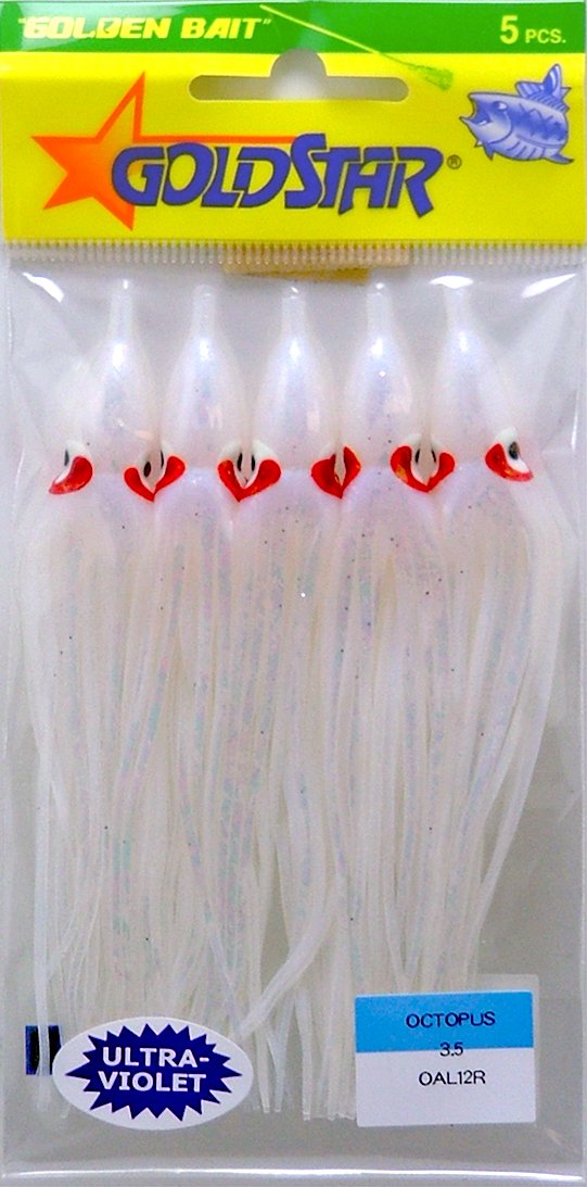 Silver Horde squid lure in Purple Haze Pearl/Aurora, ideal for salmon trolling behind a dodger