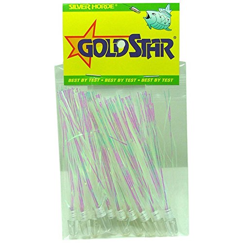 Silver Horde Squid Twinkle Skirt in Aurora, 3-pack, adds visibility to hoochie setups