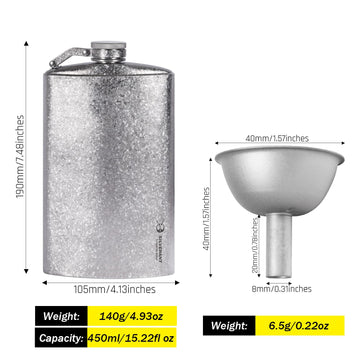 SILVERANT flask-funnel enables quick refills on trail.