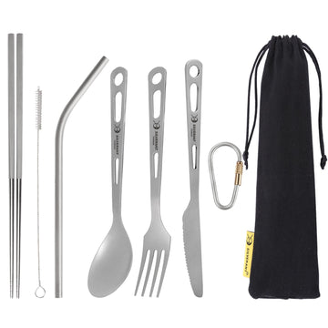 SILVERANT titanium camping flatware sandblasted spork ready for rugged outdoor meals
