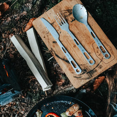 SILVERANT titanium spoon showing ultralight design for backpacking