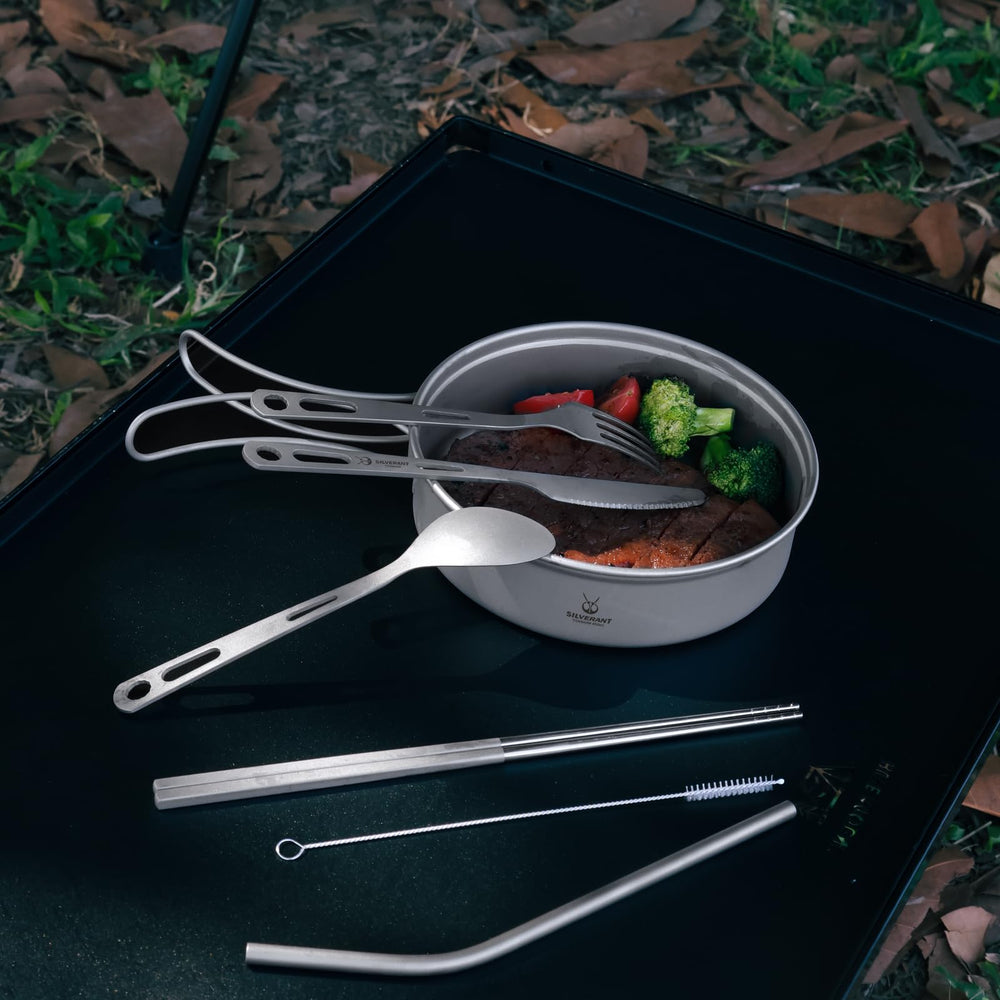 SILVERANT titanium straw for safe sipping on trails