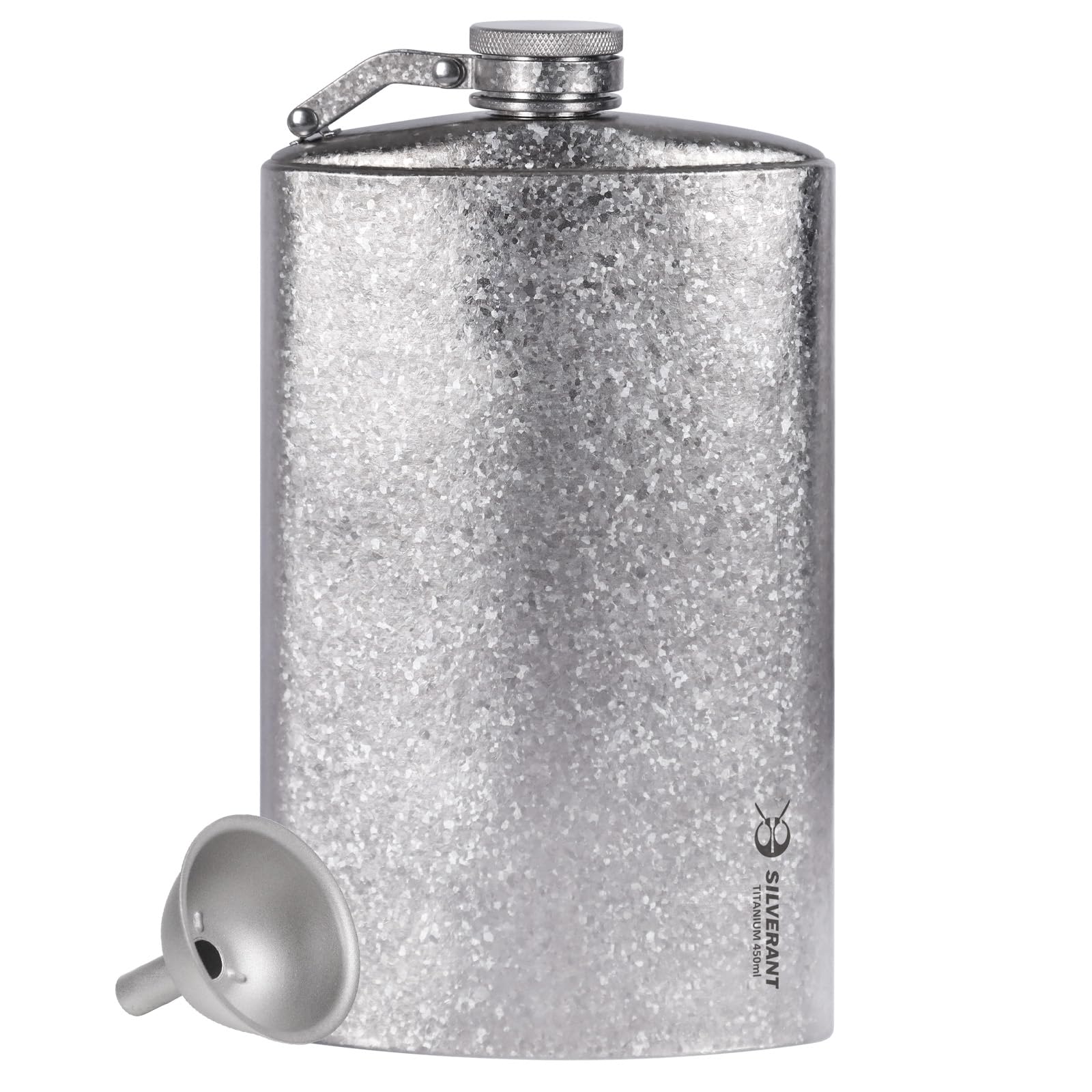 SILVERANT titanium flask-crystallized-finish shows rugged durability for backcountry use.