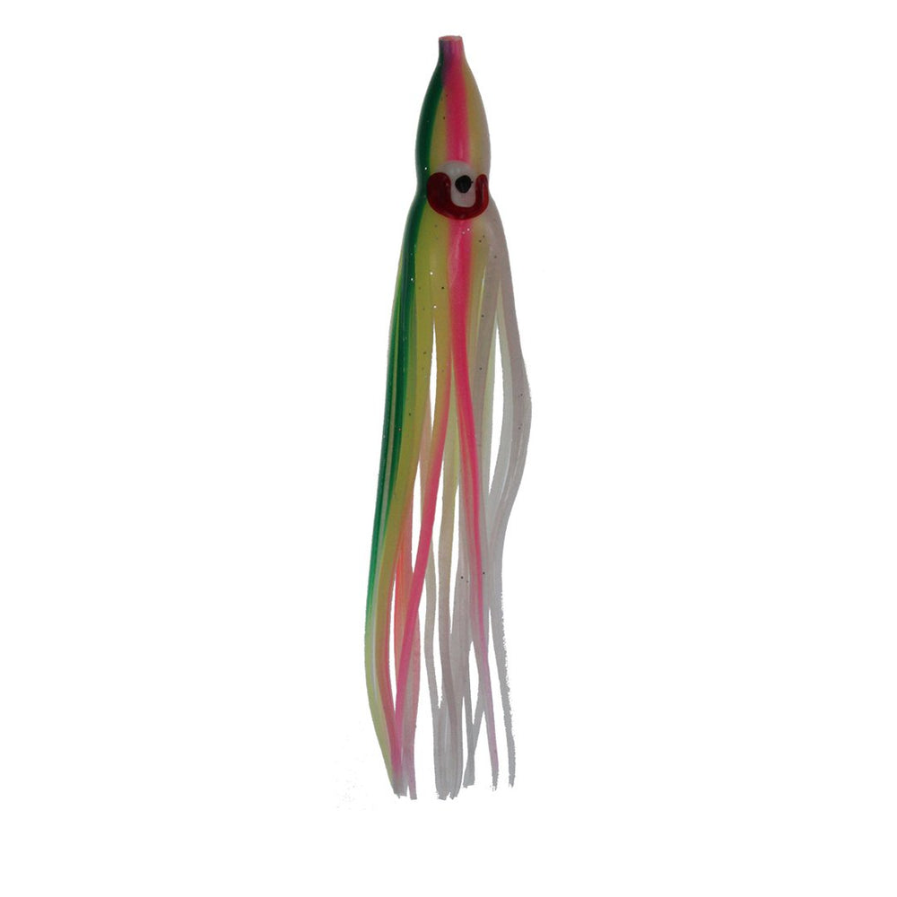 SILVER HORDE Goldstar 5Pk Squid lure in green, white, yellow, pink colors suitable for versatile fishing