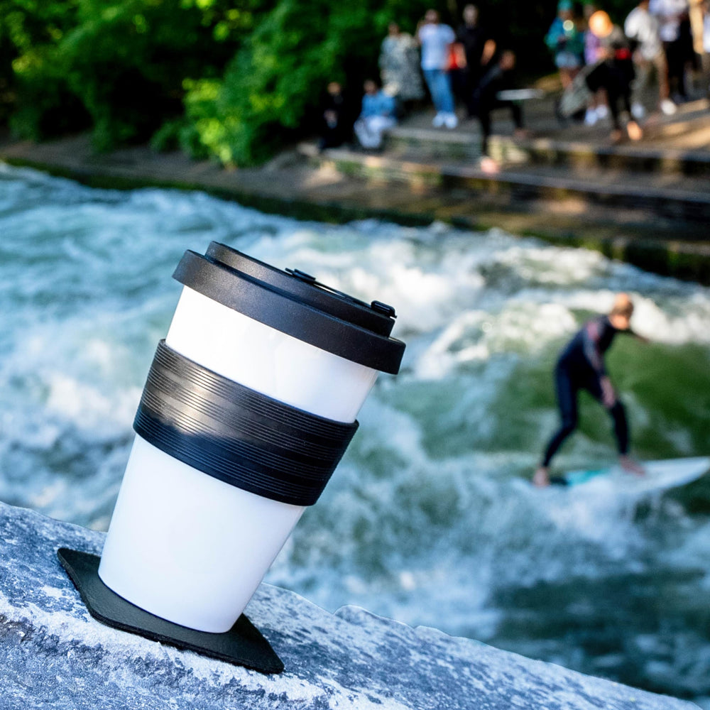 Silwy camping setup scene featuring the cup for outdoor meals.