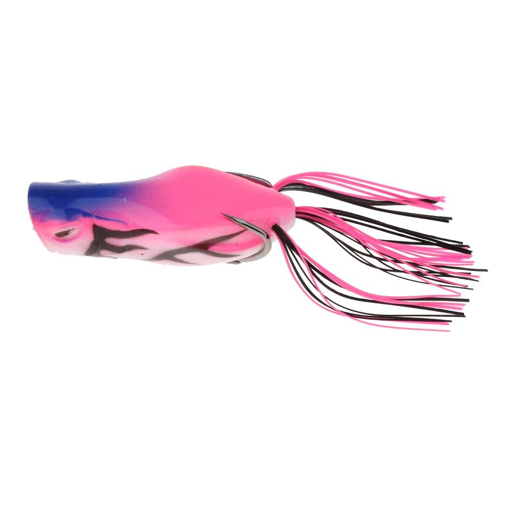 Simhoa frog lure in coral color with 3D eyes attracts bass and blackfish
