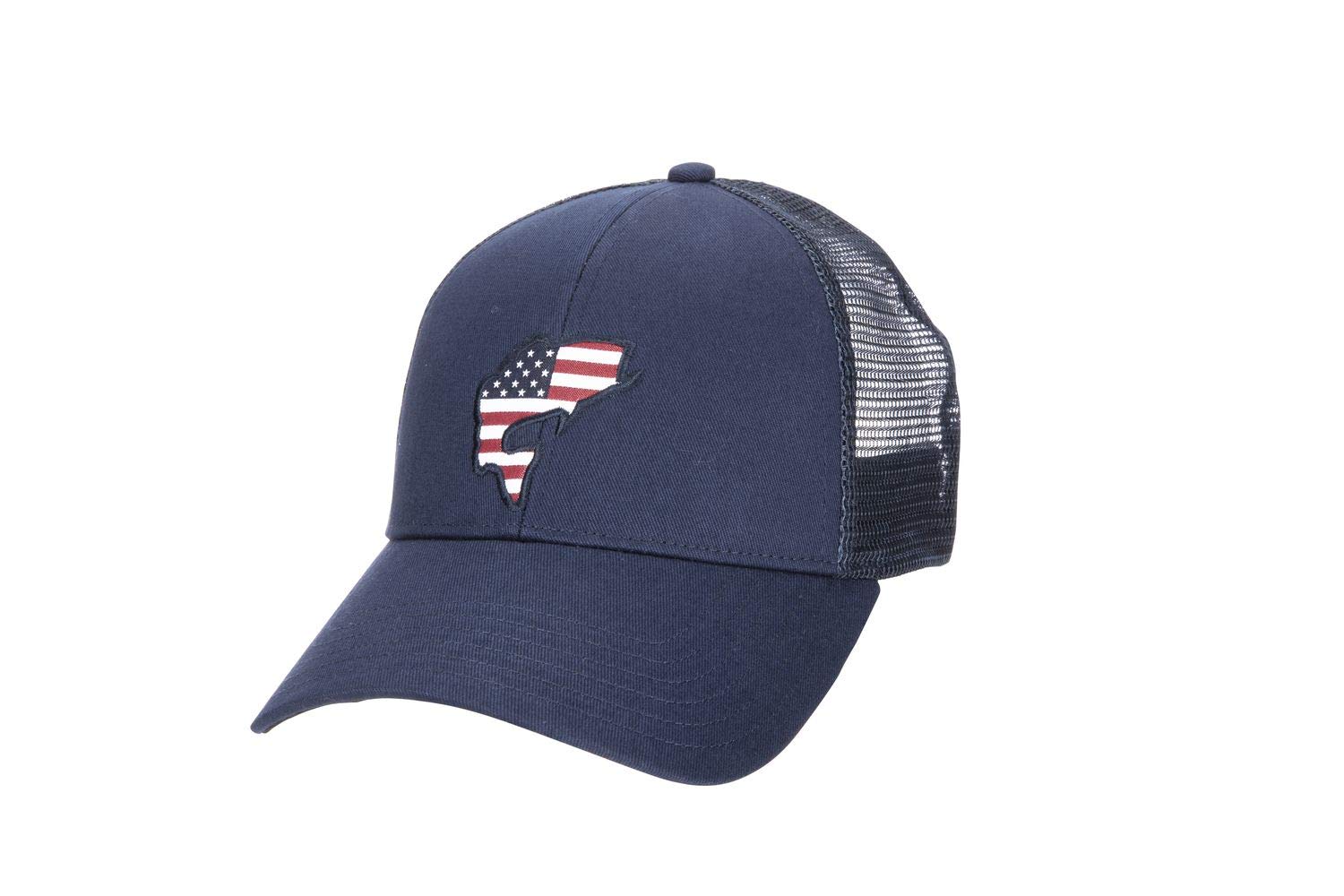 Simms Catch Trucker Admiral Blue hat—sun protection and all-day comfort for outdoors