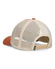 Simms Double Haul Icon Trucker orange side view, durable everyday wear.
