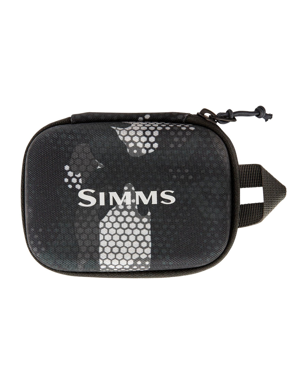 Simms Fish Whistle 2.0 in hex flo camo carbon with durable exterior for gear on water.