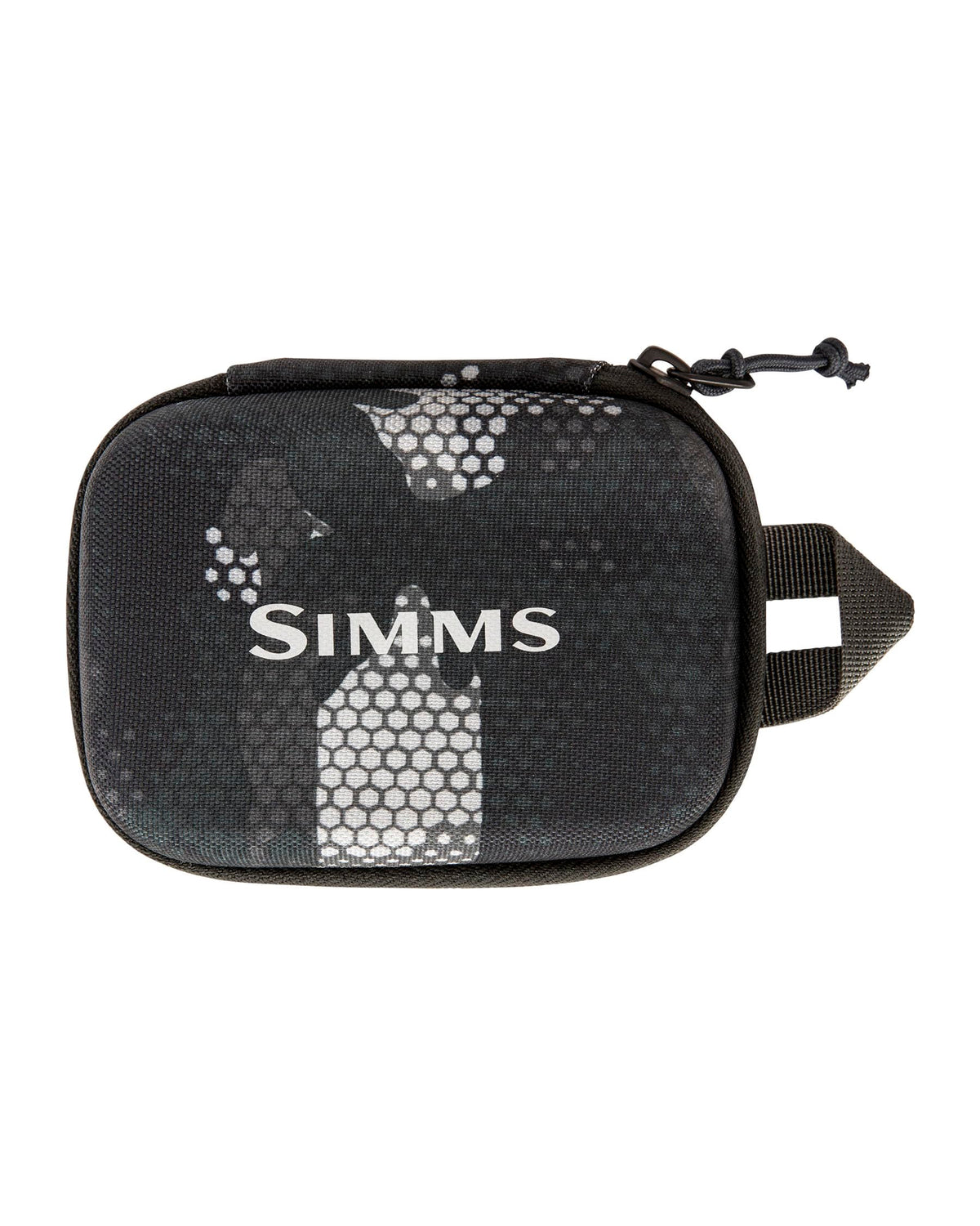 Simms Fish Whistle 2.0 in hex flo camo carbon with durable exterior for gear on water.