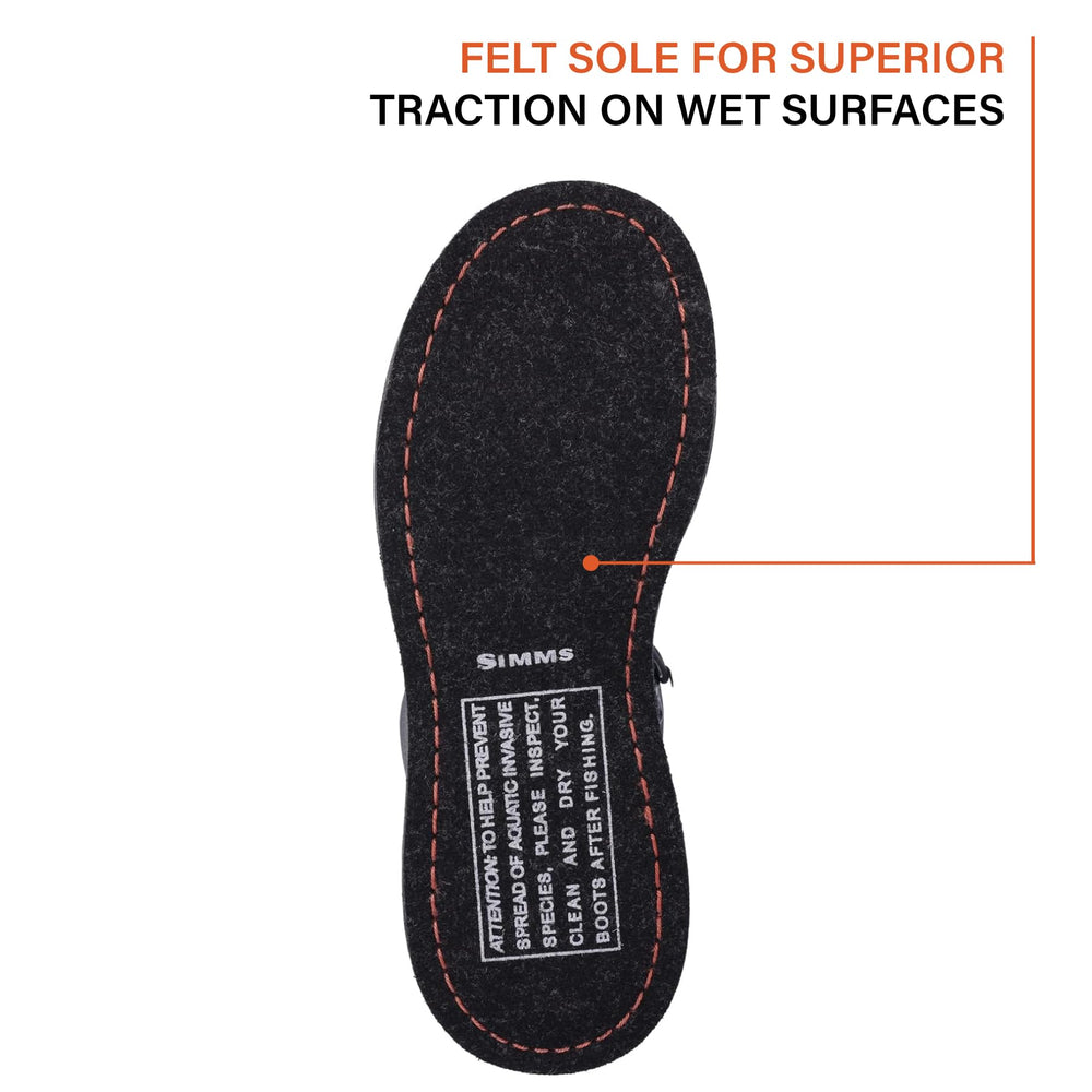 Simms Freestone care instructions image guiding post-use cleaning and drying.