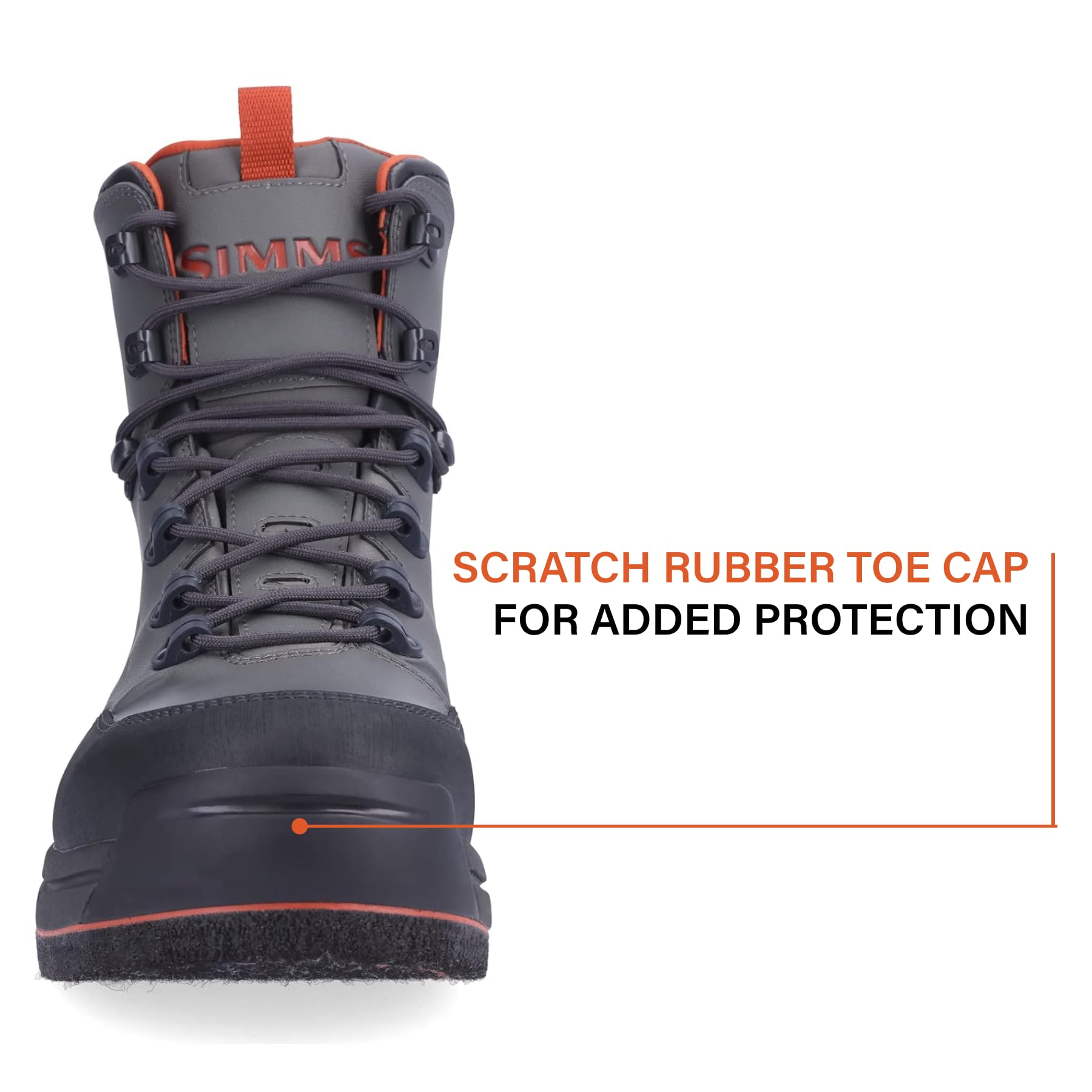 Simms Freestone dual-density EVA midsole offers all-day cushioning and warmth.