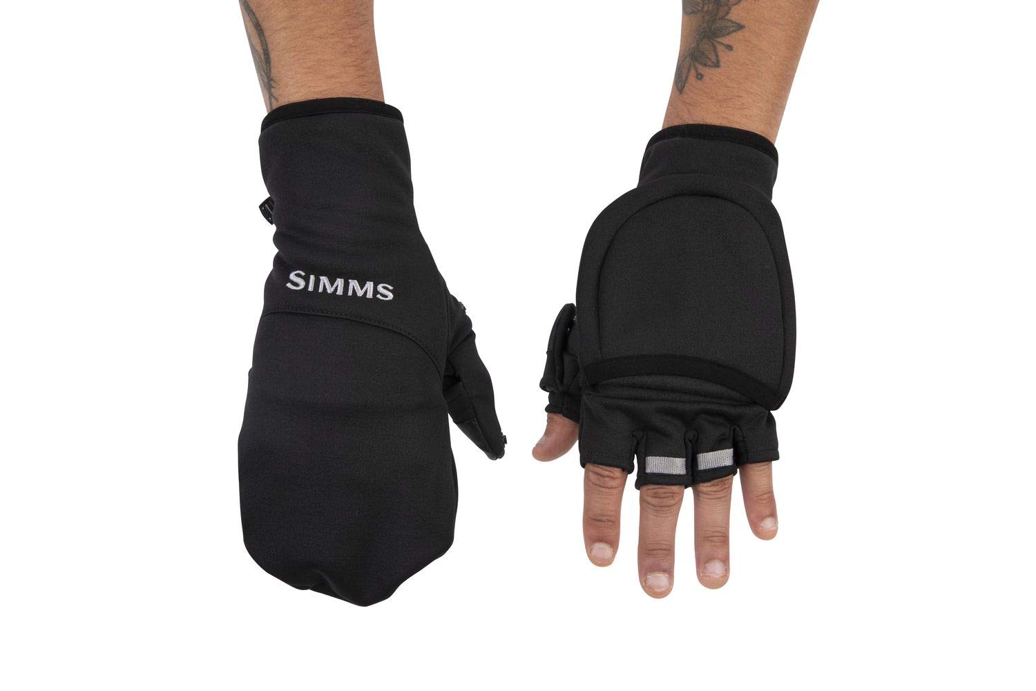 Simms Freestone Foldover Mitt in black for fishing sessions.